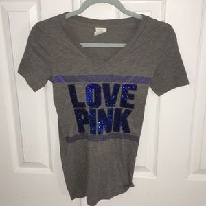 Pink glitter tee